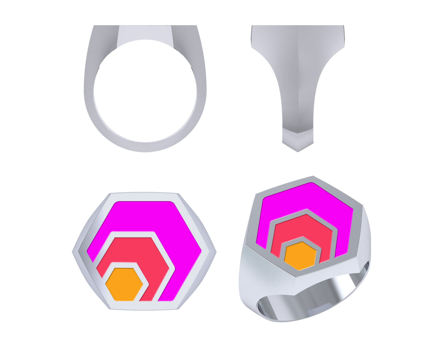 Sterling Silver HEX Cryptocurrency Ring