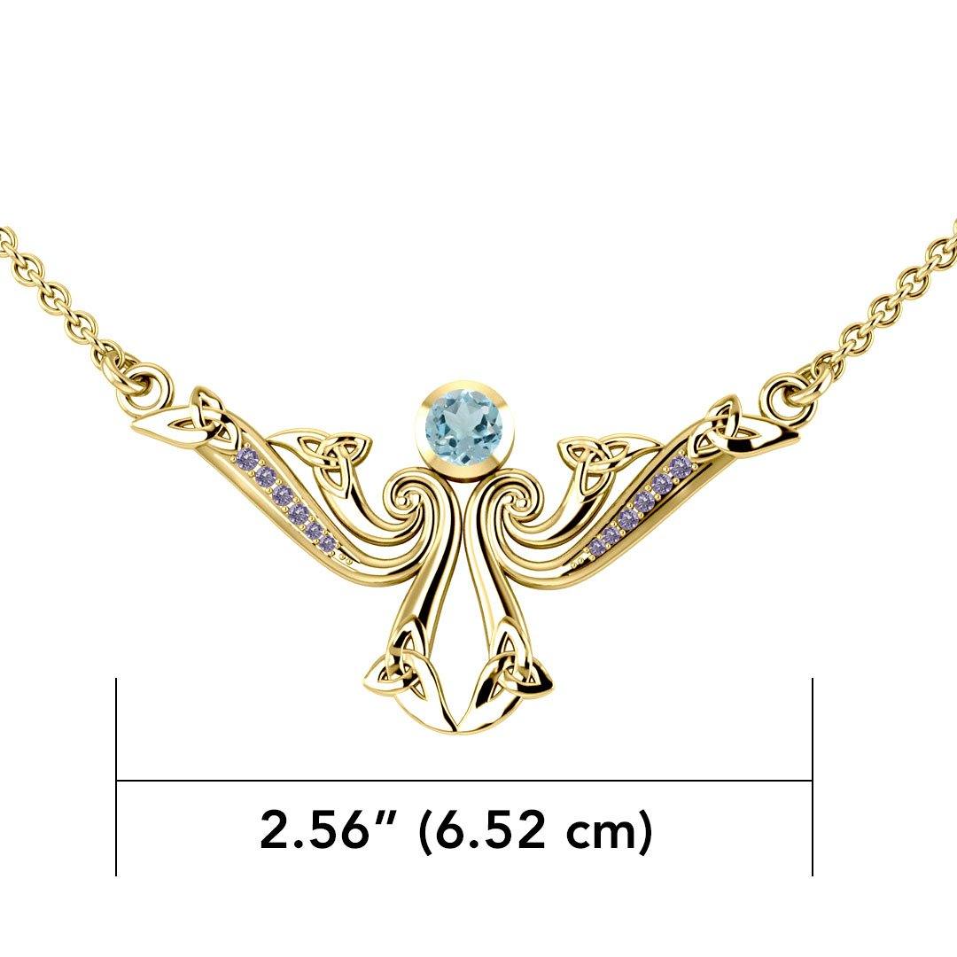 Modern Celtic Triskele Solid Gold Necklace GNC161