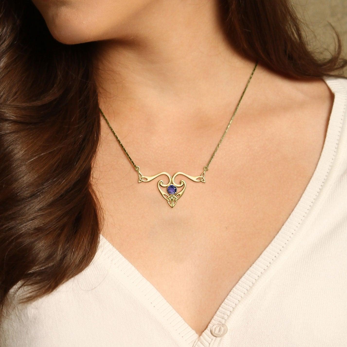 Modern Celtic Solid Gold Necklace GNC162