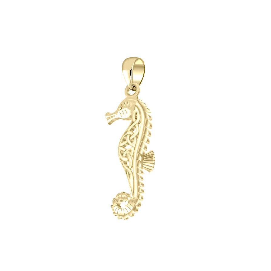 Seahorse & Celtic Knots Solid Gold Pendant GPD055