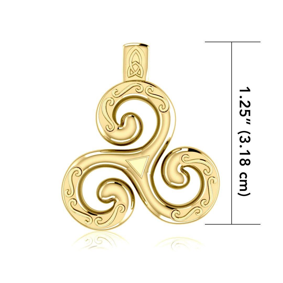Modern Celtic Triskele Solid Gold Pendant GPD1818
