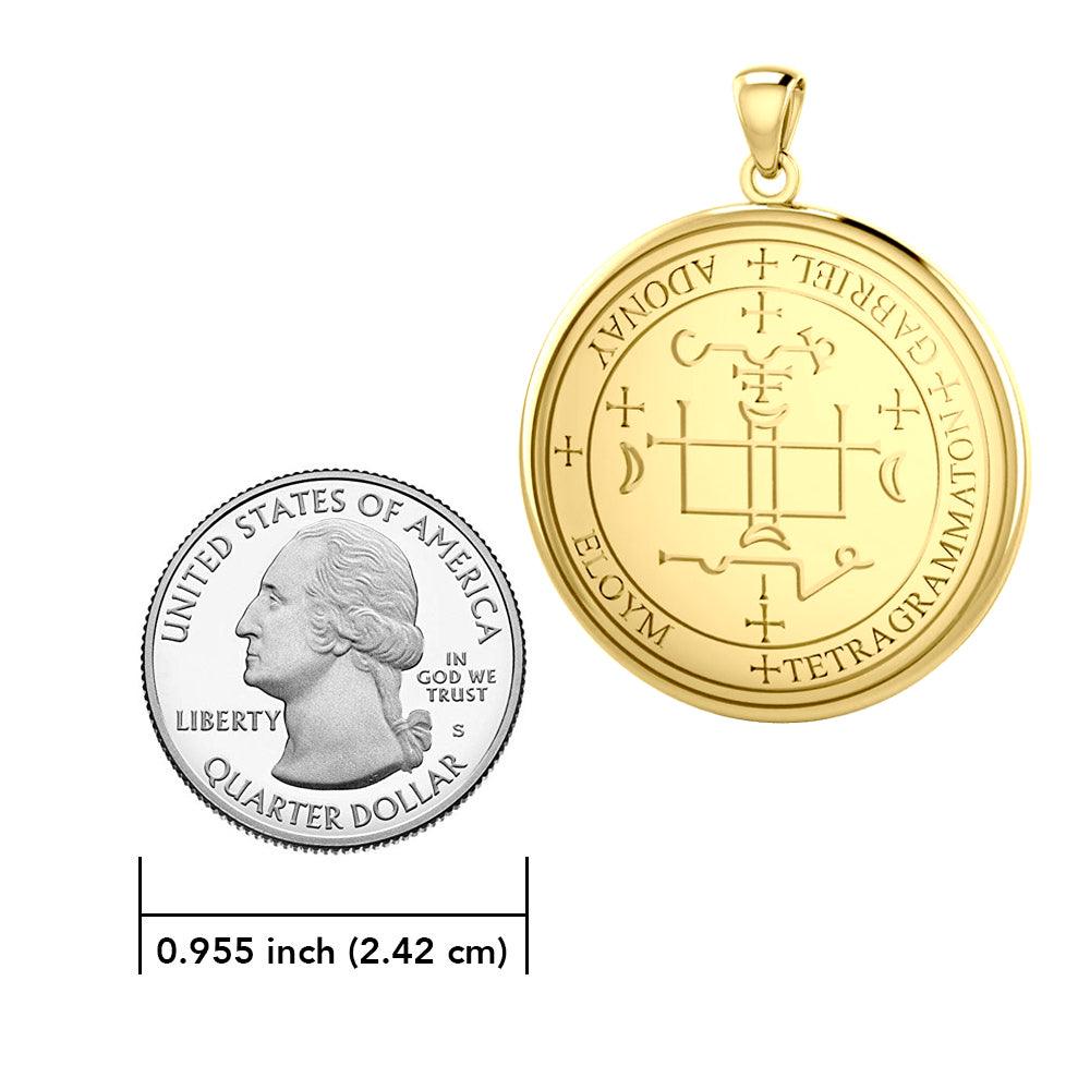 Sigil of the Archangel Gabriel Solid Gold Pendant GPD2819