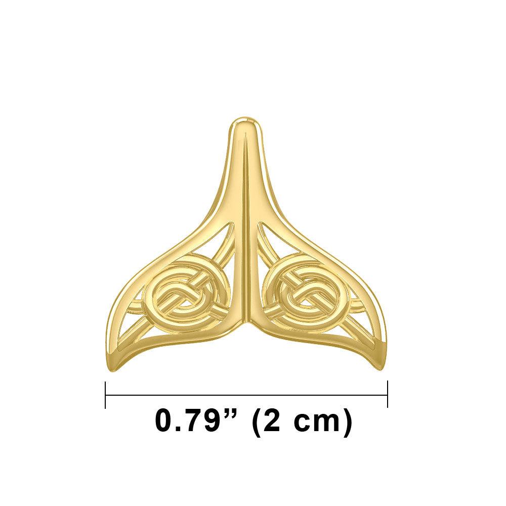 Celtic Spiral Whale Tail Solid Gold Pendant GPD5704