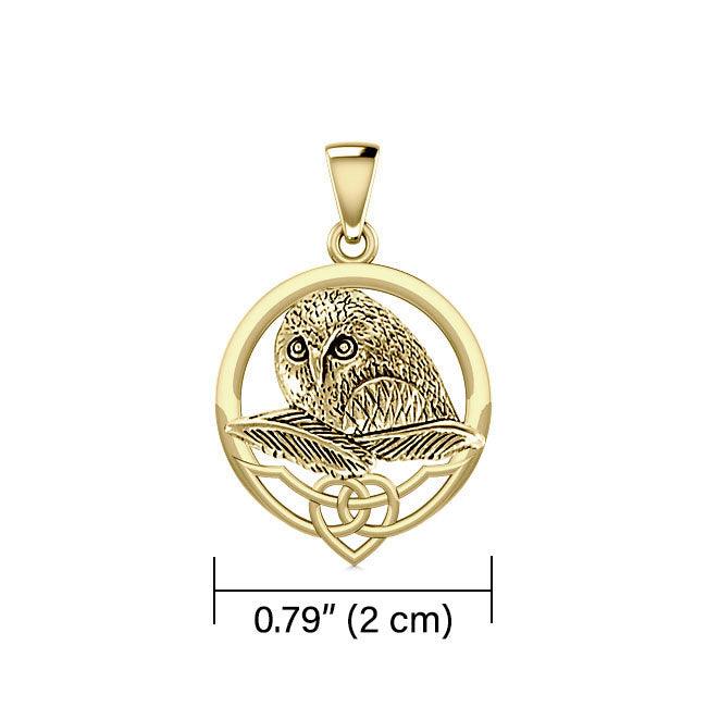 Owl & Celtic Solid Gold Pendant GPD5718