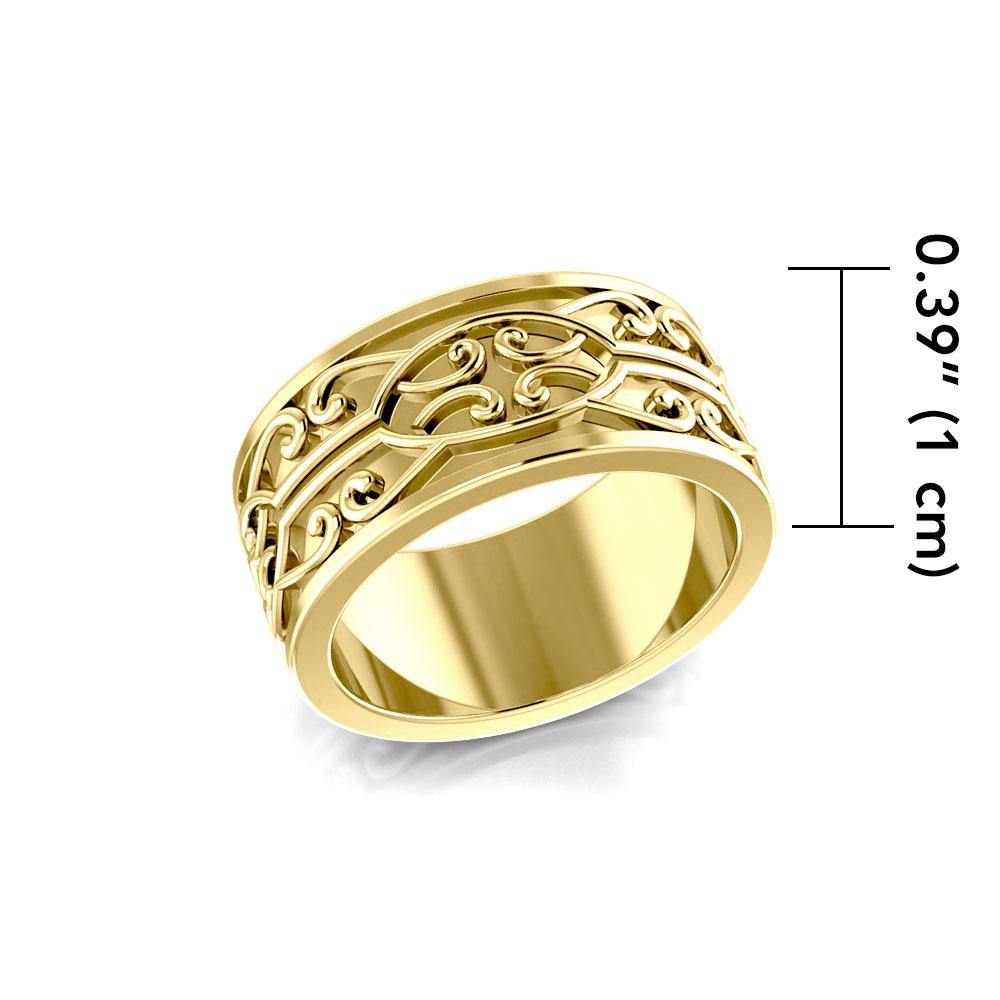 Modern Celtic Solid Gold Ring GRI670