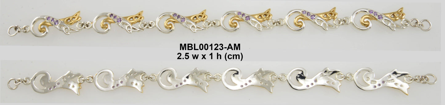 A Quest to life never ending journey Modern Celtic Triskele Sterling Silver Bracelet MBL123