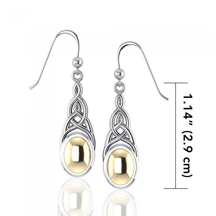 Danu Silver and Gold Accent Celtic Knotwork Earrings MER553