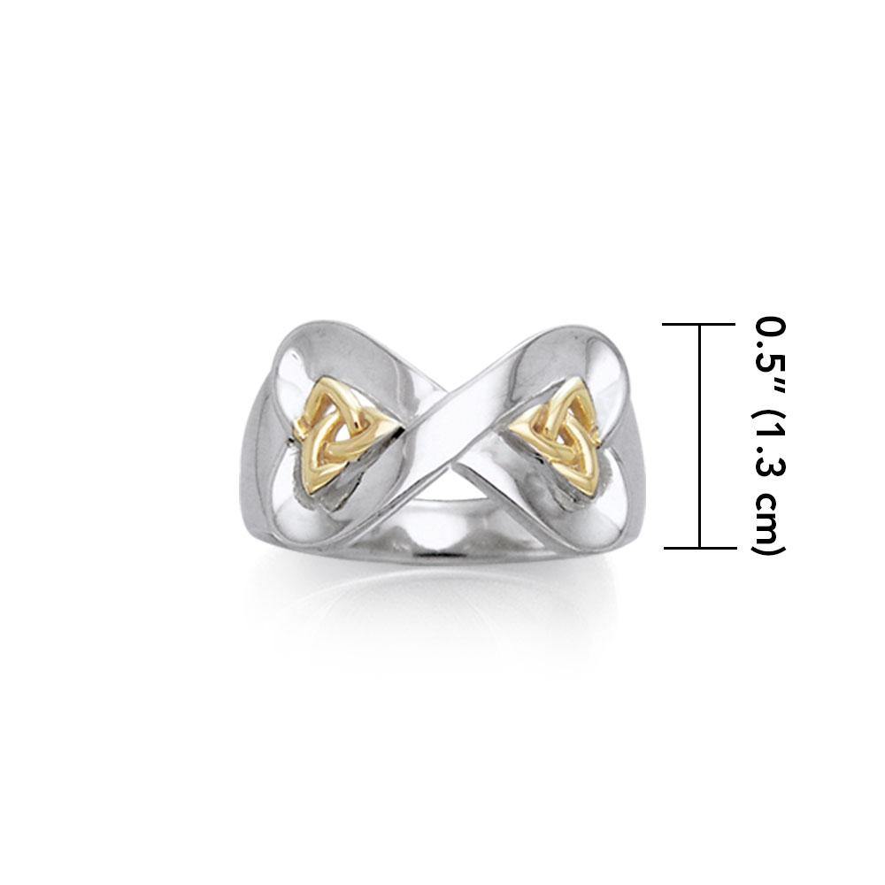 Danu Silver and Gold Celtic Knotwork Ring MRI599