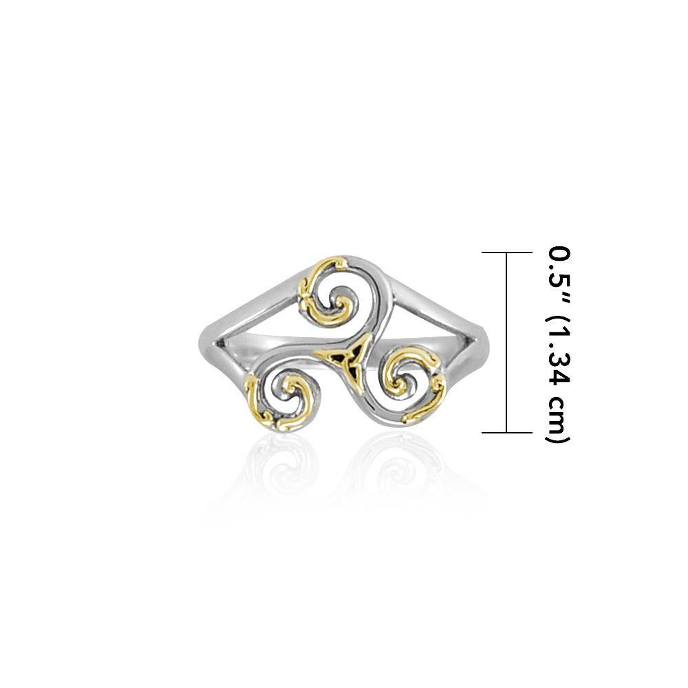 Celtic Triskele Silver and Gold Ring MRI660