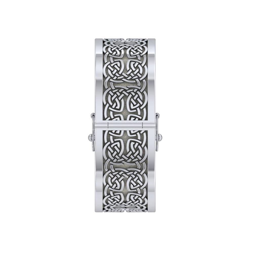 Large Silver Elegance Solid Celtic Knot Bangle with open lock TBA213