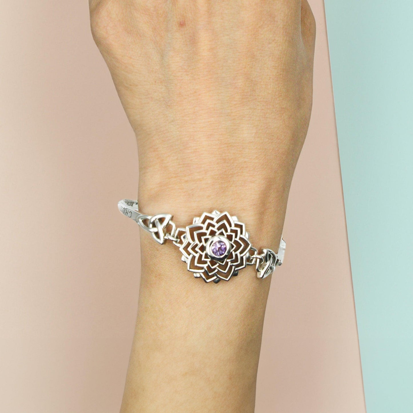 Crown Chakra with Celtic Trinity Silver Bracelet TBA285