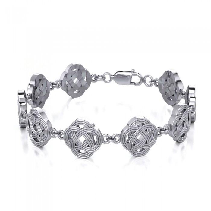 Celtic Quaternary Knot Sterling Silver Bracelet TBG071