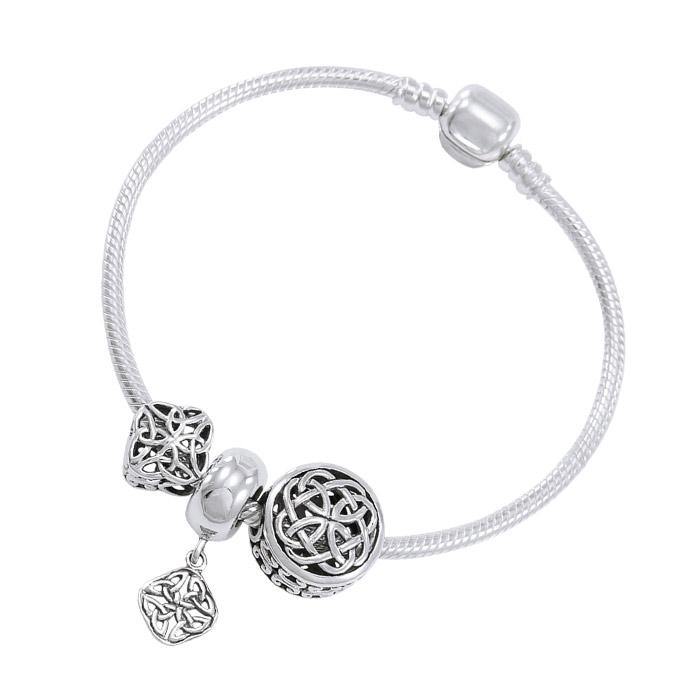 Celtic Knot Sterling Silver Bead Bracelet TBL347