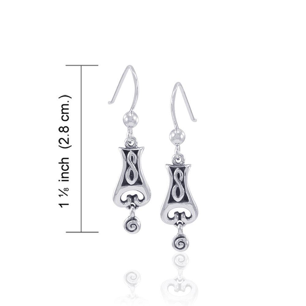 Celtic Knotwork Spiral Sterling Silver Earrings TE1132