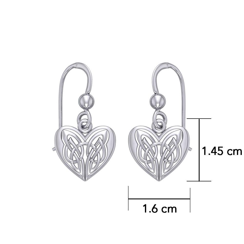Eternal Heart Celtic Knots Sterling Silver Earrings TE2935