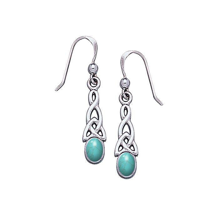 Celtic Knotwork Silver Triquetra Earrings TE864