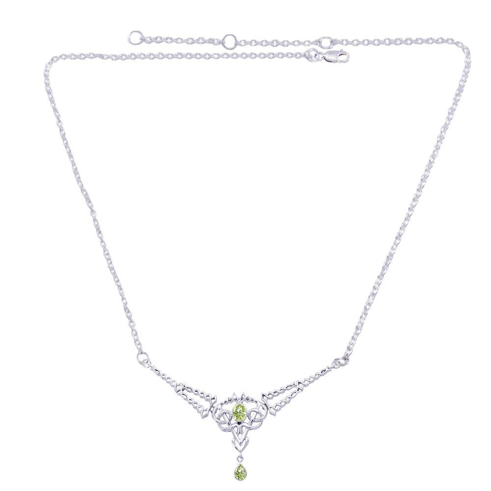 Celtic Filigree Twist Sterling Silver Necklace with Gemstone TN050