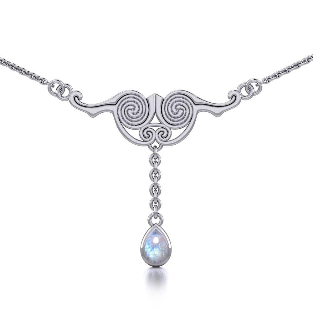 Celtic Silver Spiral Necklace TNC055