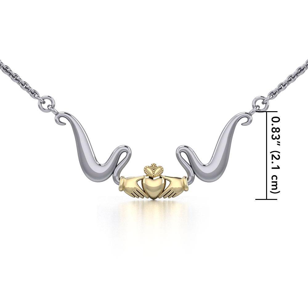 Modern Celtic Claddagh Necklace TNV057