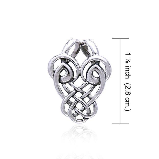 Celtic Dancing Birds Knotwork Silver Pendant TP3420