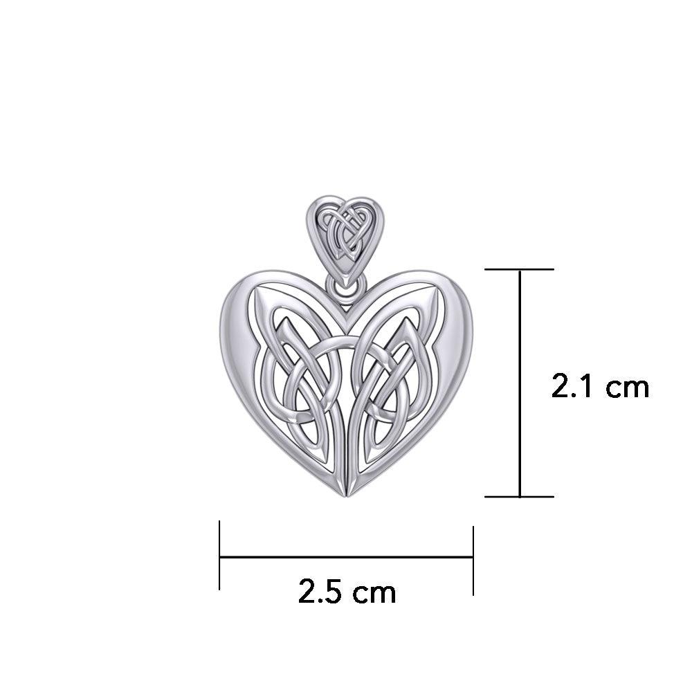 Eternal Heart Celtic Knotwork Silver Pendant TP3445