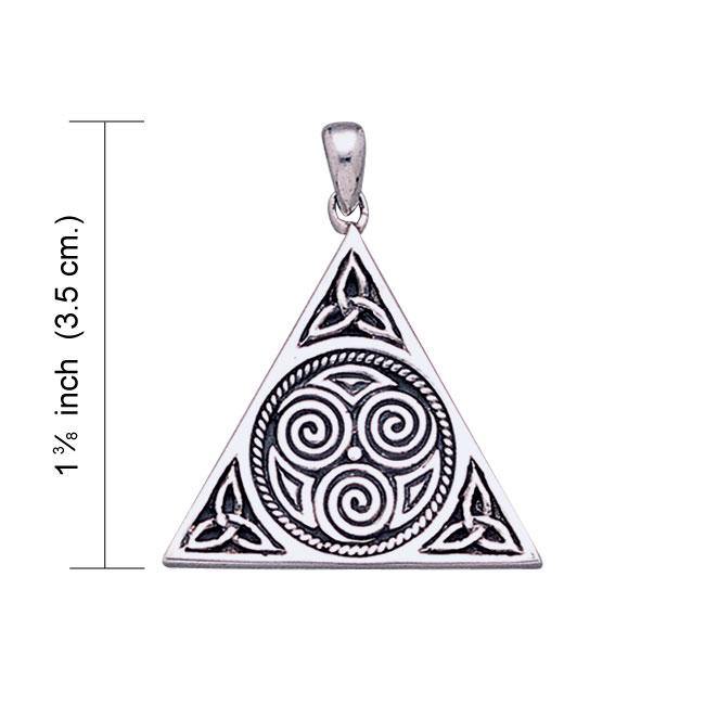 Celtic Triskele Silver Pyramid Pendant TP441
