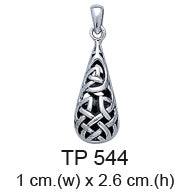 Celtic Knotwork Teardrop Silver Pendant TP544