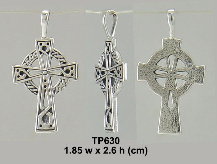 Celtic Knotwork Cross Silver Pendant TP630