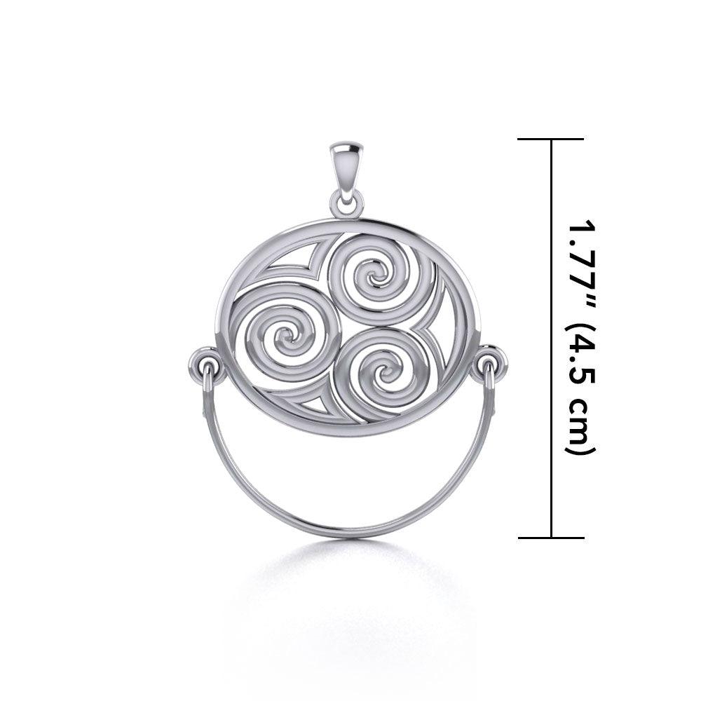 Celtic Triskele Silver Charm Holder Pendant TP921