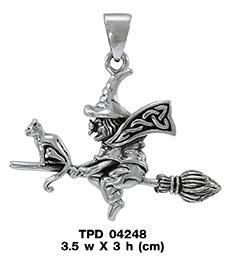 Celtic Knot Cat Witch Pendant TPD4248
