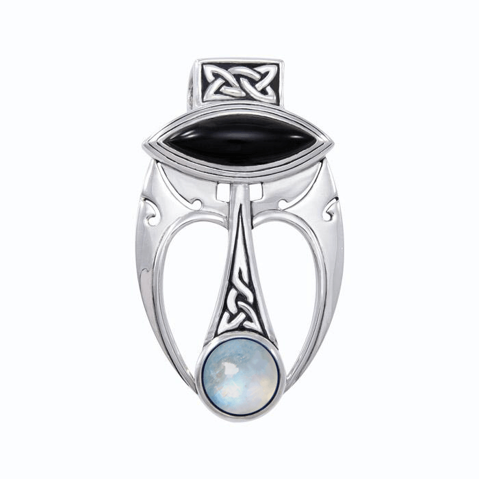An elegant fusion of art ~ Sterling Silver Celtic Maori Pendant with Gemstone Centerpiece TPD1213