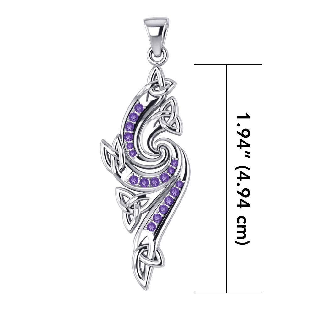 Everything is part of a cycle Silver Celtic Triquetra Pendant with Gemstones TPD1272