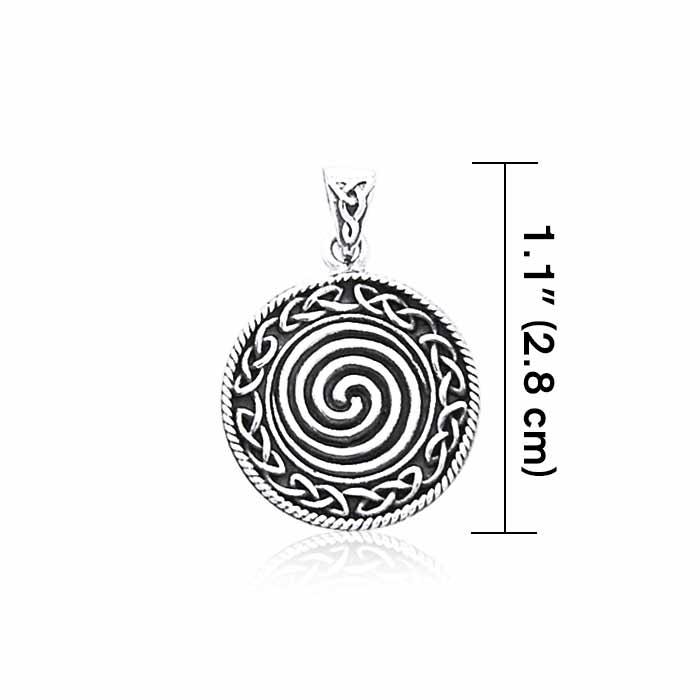 Small Celtic Knot Silver Spiral Pendant TPD3023