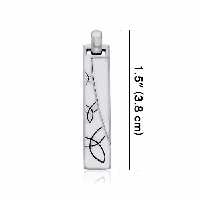 The Celtic Trinity Knot Rectangle Silver Pendant TPD3037