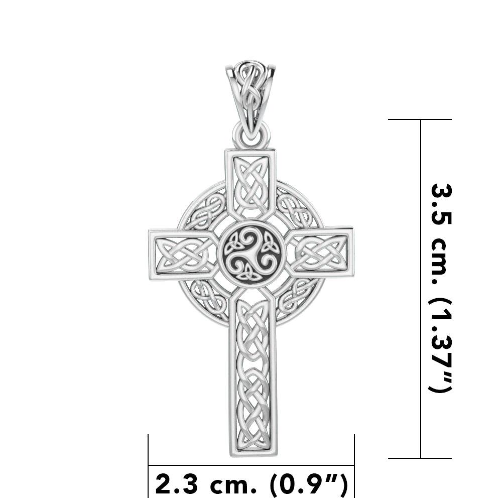 Celtic Cross Sterling Silver Pendant by Peter Stone Jewelry TPD3969