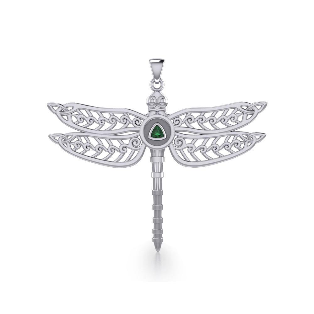 The Celtic Dragonfly with Recovery Silver Pendant TPD5389