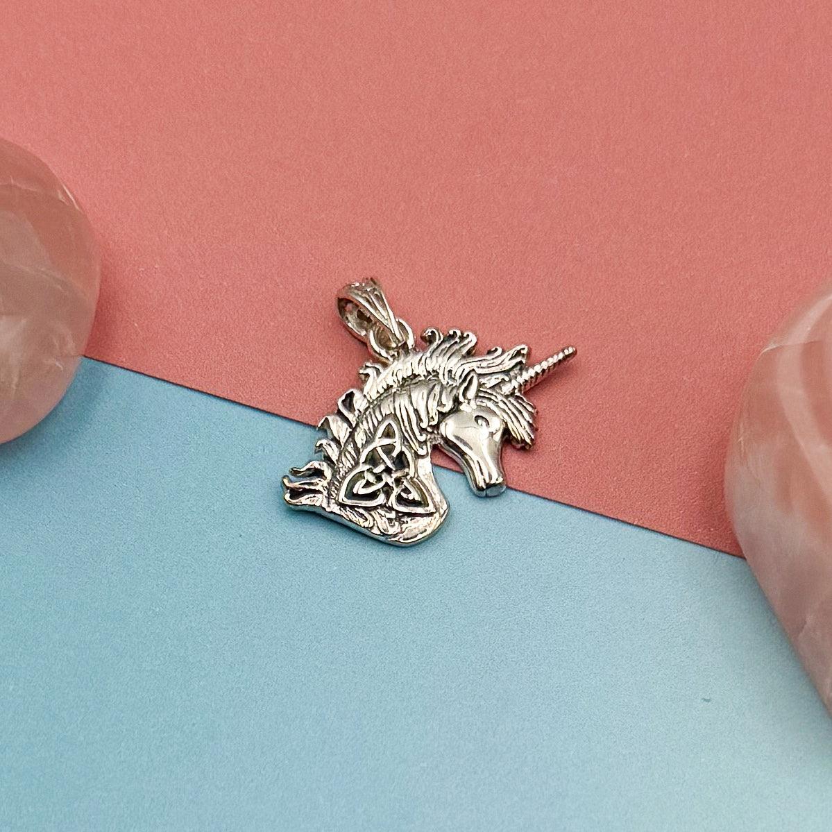 Celtic Unicorn Silver Pendant TPD5663
