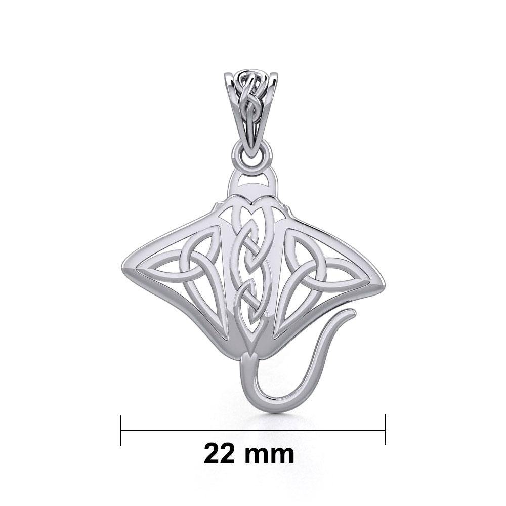 Grant the positive energy Silver Celtic Manta Ray Pendant TPD5703