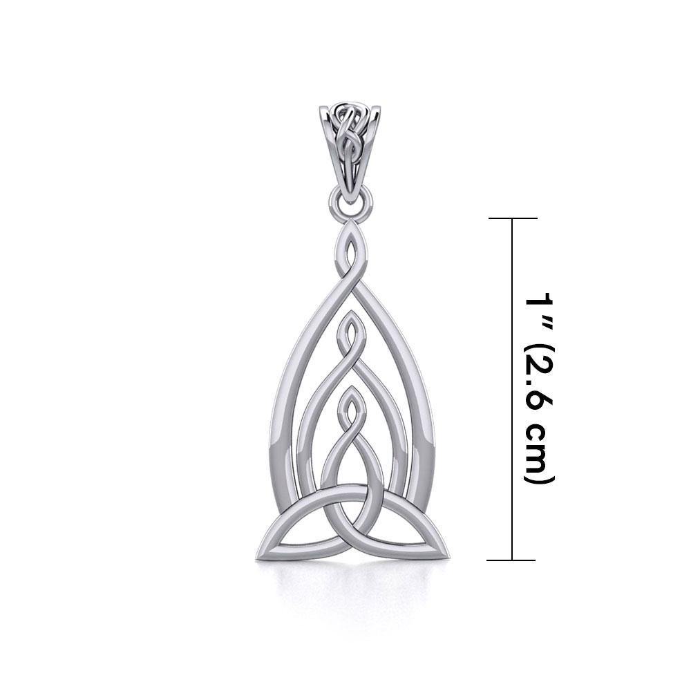Celtic Father-Mother-Child "Family A Born For Eternity "Triquetra or Trinity Knot Silver Pendant TPD5781