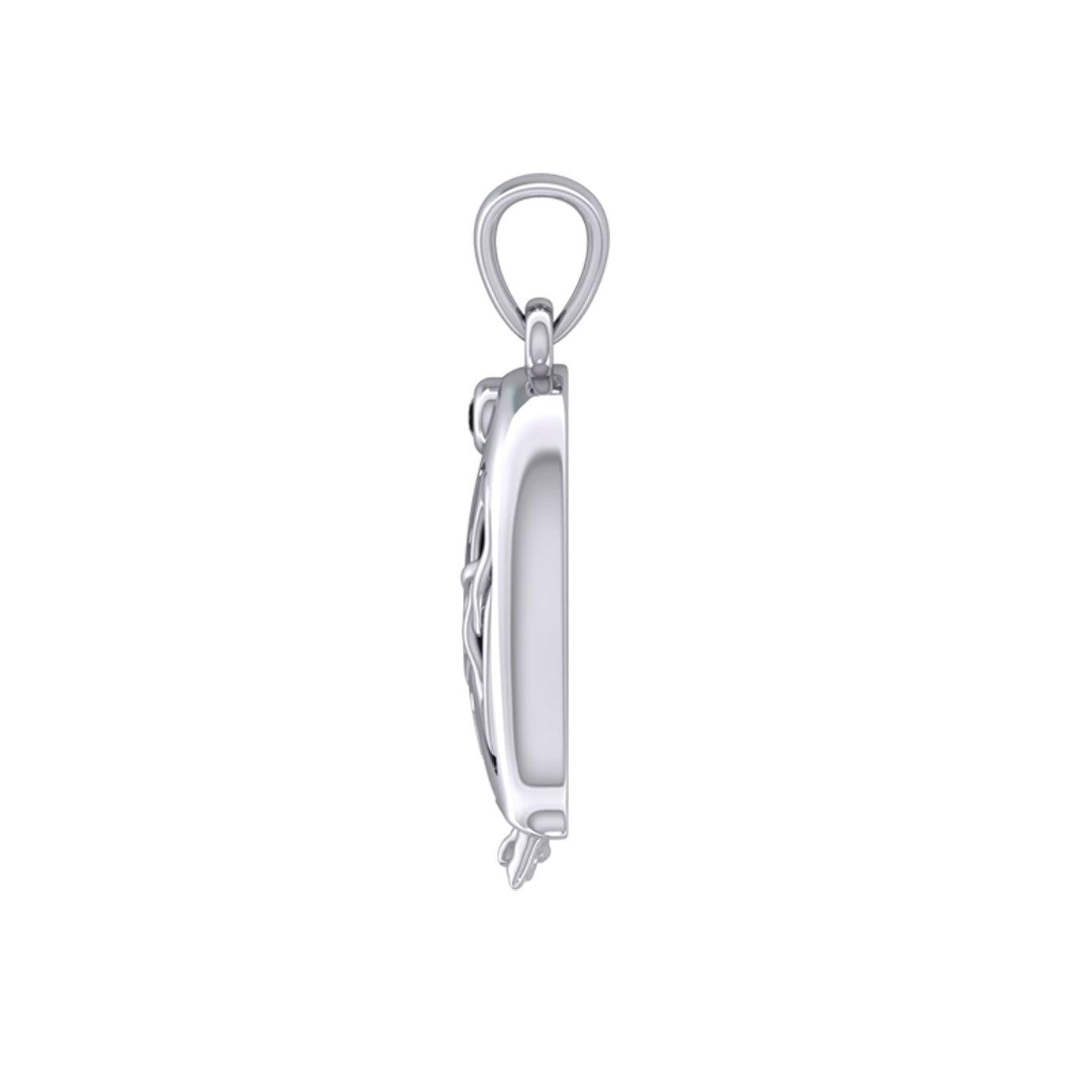 Celtic Spirit of The Antarctic Penguin Silver Pendant with Gem TPD6010