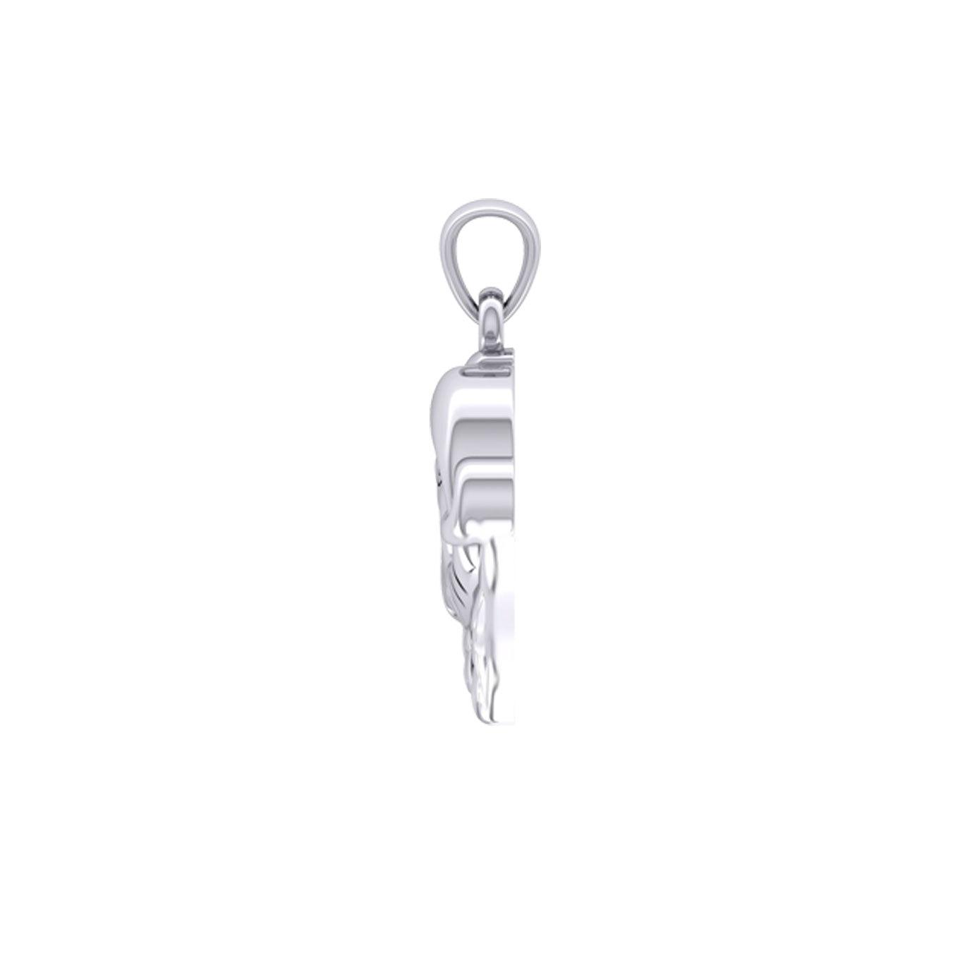 Love of The Mythical Celtic Heart Raven Silver Jewelry Pendant TPD6024