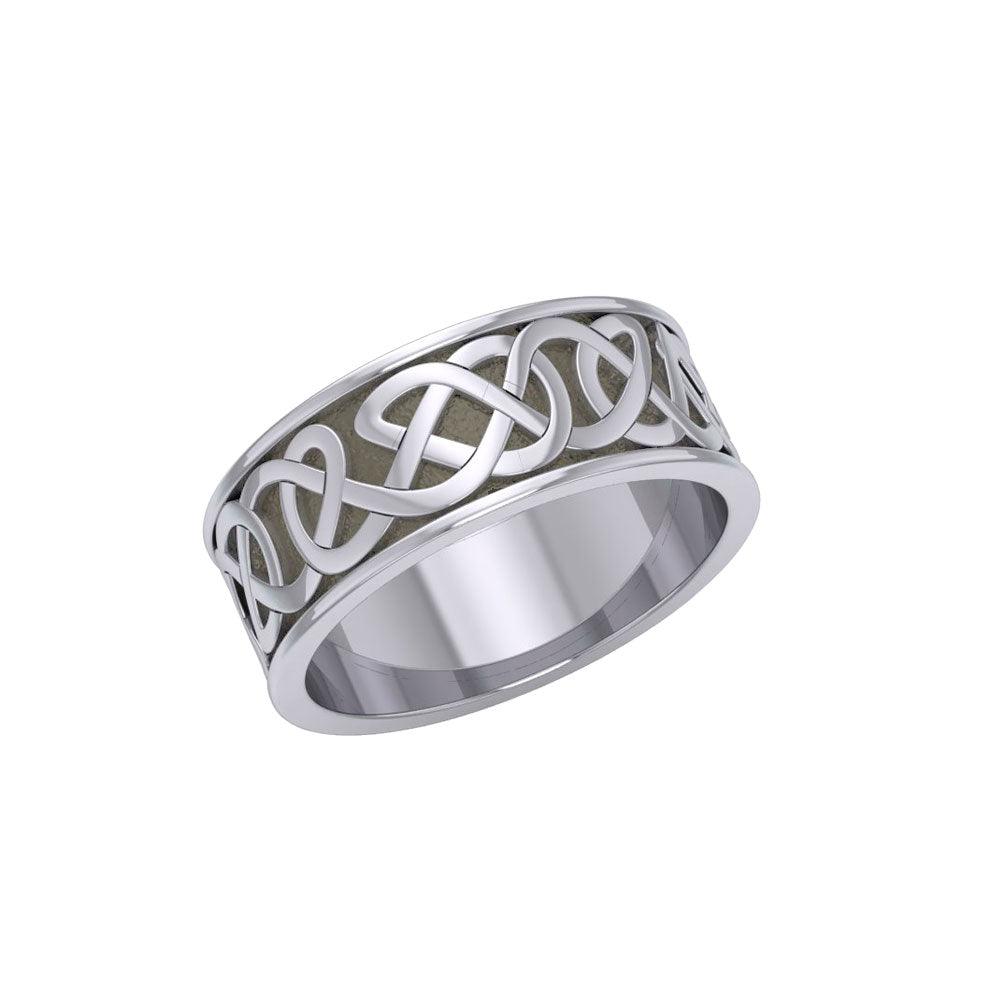 A beautiful mystique ~ Celtic Knotwork Dragon Sterling Silver Spinner Ring TR1700
