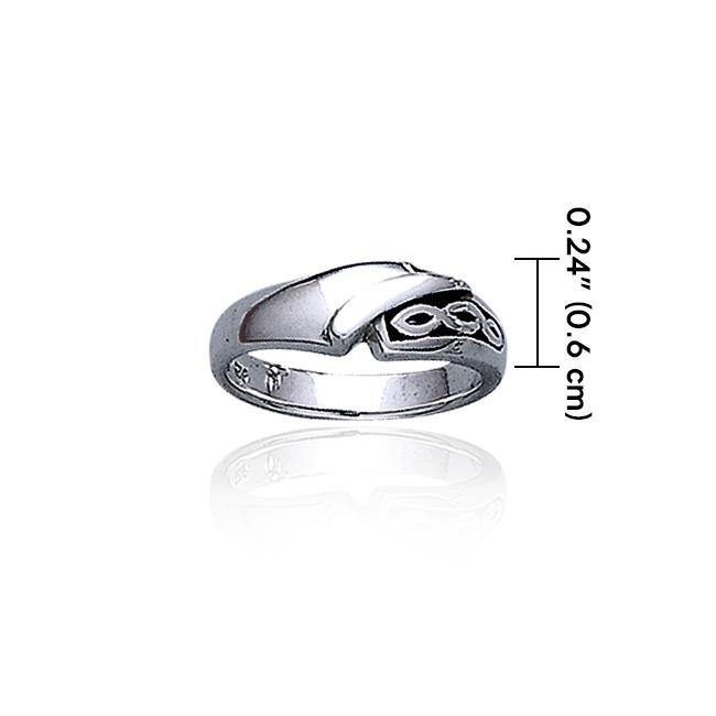 Contemporary Celtic Knotwork Sterling Silver Ring TR1962
