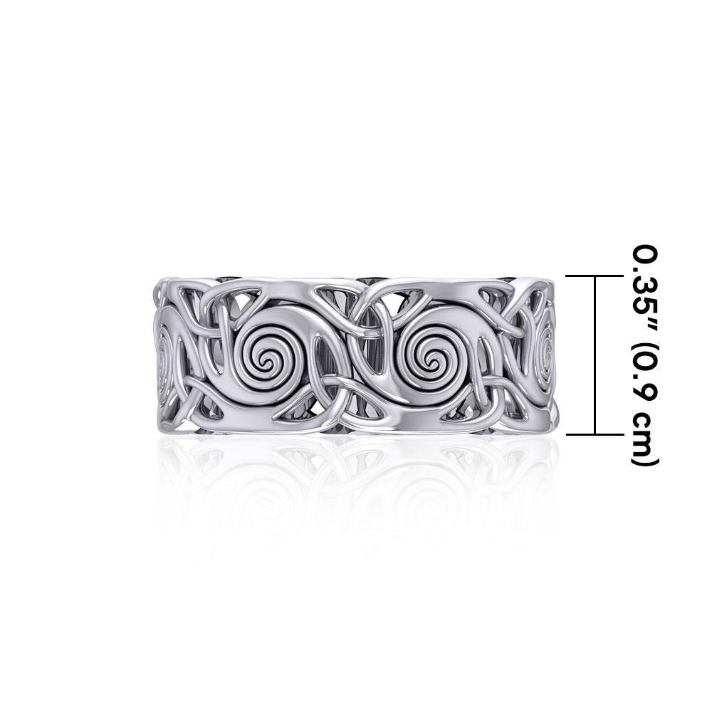 Celtic Silver Spiral Ring TR264