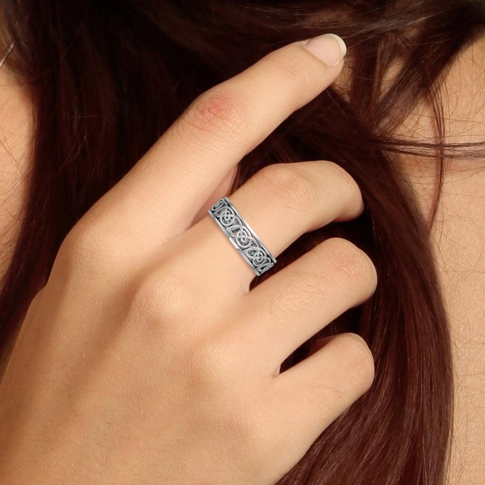Celtic Knotwork Silver Ring TR3453