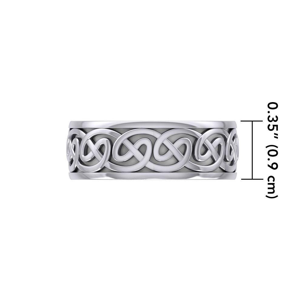 A Never-ending artwork ~ Sterling Silver Celtic Knotwork Ring TR354