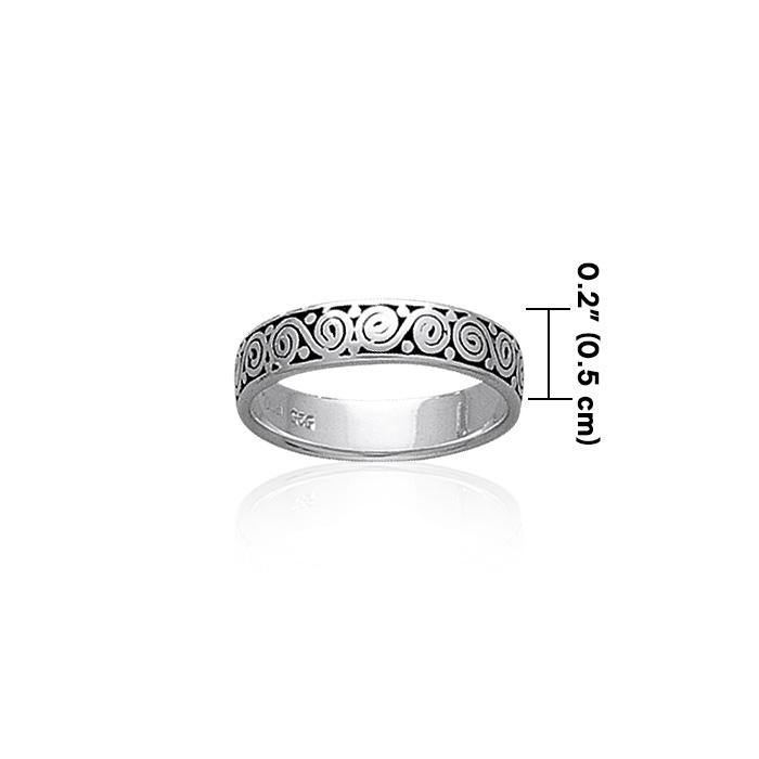 Celtic Spiral Silver Band Ring TR444