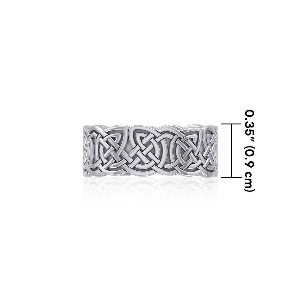 Celtic Knotwork Silver Wedding Ring TR660