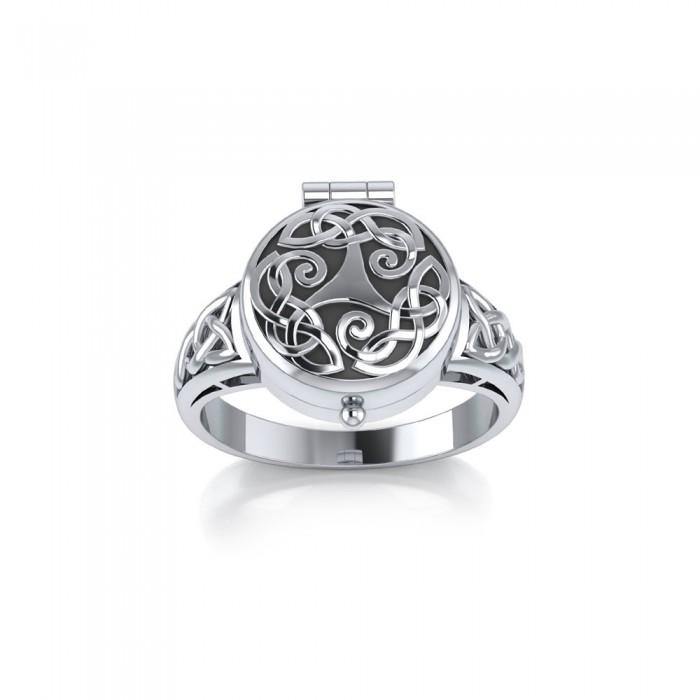 Celtic Knotwork Spiral Poison Ring TR846