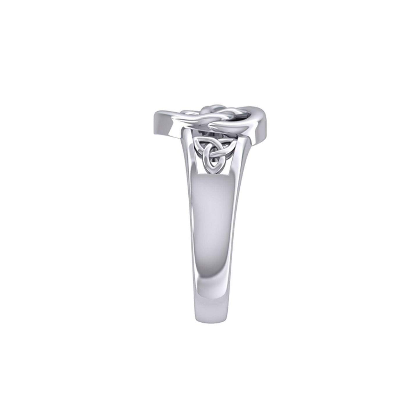 Celtic Knotwork Silver Heart Ring TRI2379